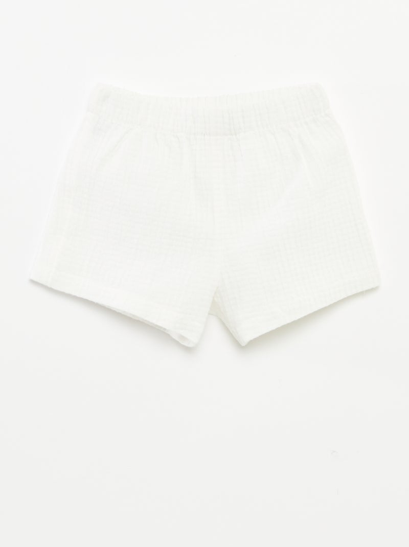 Completo blouse ricamato + shorts - 2 pezzi Bianco - Kiabi