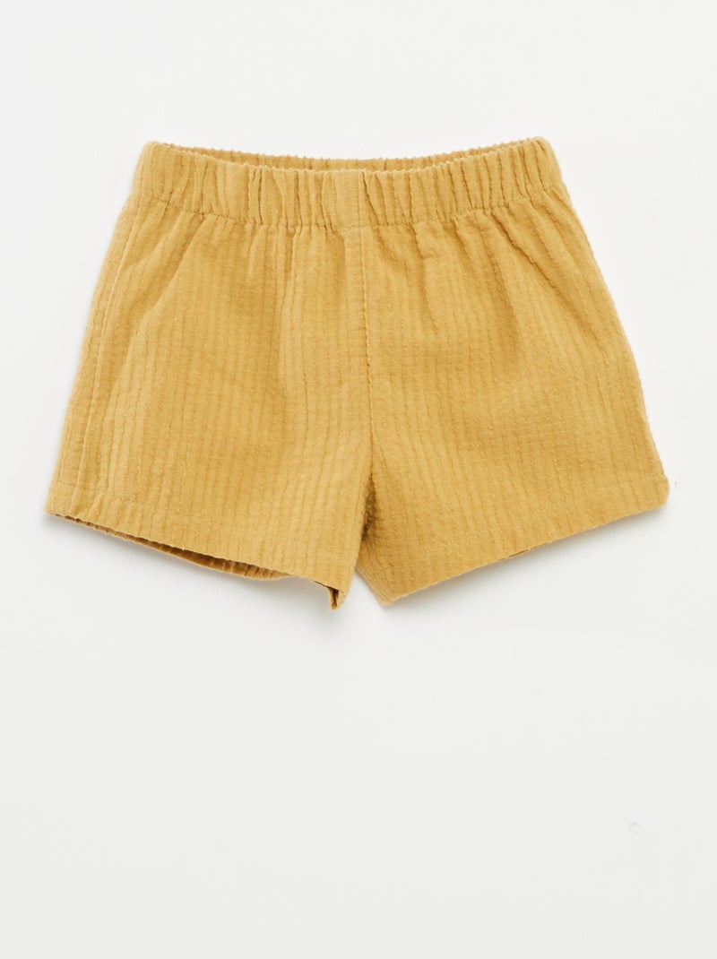 Completo blouse ricamato + shorts - 2 pezzi GIALLO - Kiabi