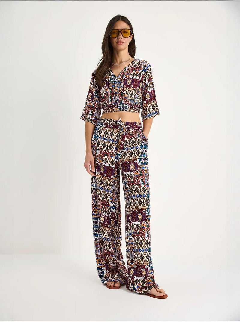Completo blusa e pantaloni a fantasia lucci Rosso bordeaux - Kiabi