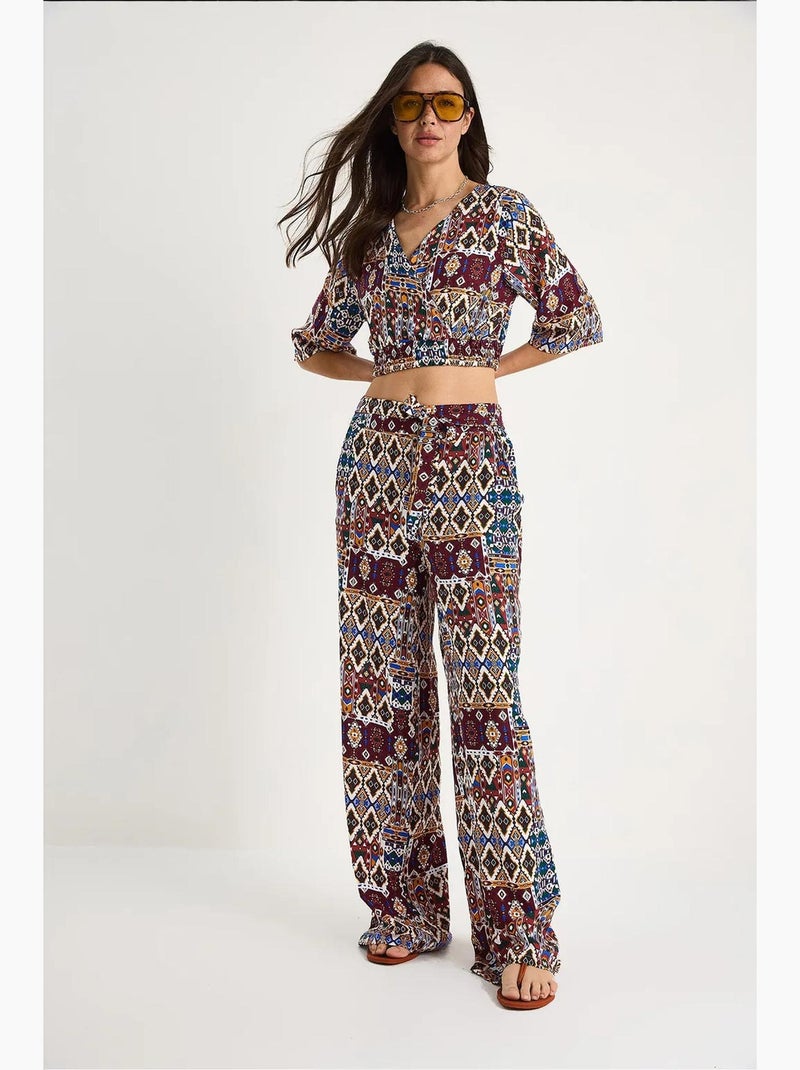 Completo blusa e pantaloni a fantasia lucci Rosso bordeaux - Kiabi