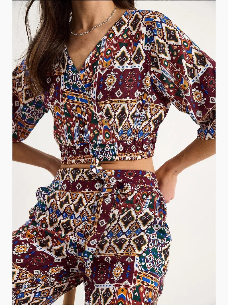 Completo blusa e pantaloni a fantasia lucci Rosso bordeaux - Kiabi