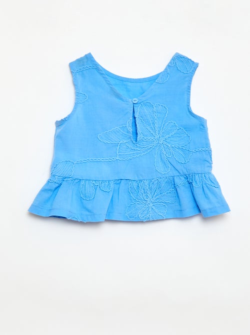 Completo blusa + pantaloni con ricami - 2 pezzi - Kiabi