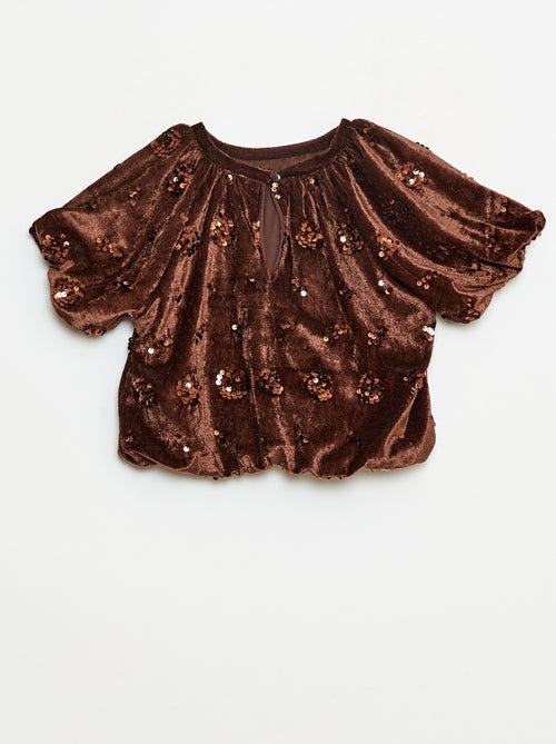 Completo blusa + pantaloni flare fit in velluto - Kiabi