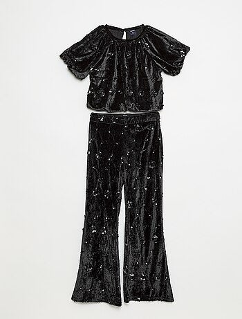 Completo blusa + pantaloni flare fit in velluto