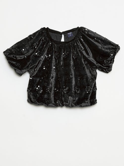 Completo blusa + pantaloni flare fit in velluto - Kiabi