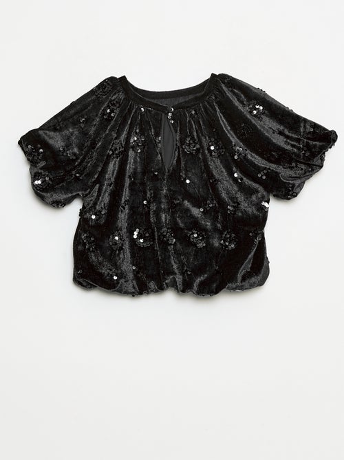 Completo blusa + pantaloni flare fit in velluto - Kiabi