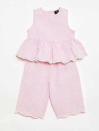 Completo blusa + pantaloni Vichy - 2 pezzi