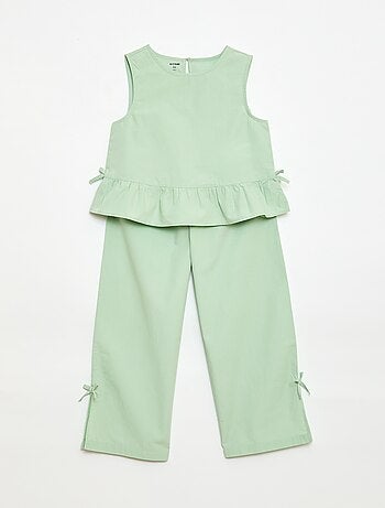 Completo blusa senza maniche + pantaloni - 2 pezzi