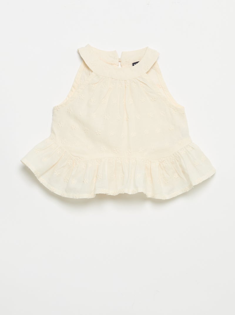 Completo blusa senza maniche + shorts Bianco Ecru - Kiabi