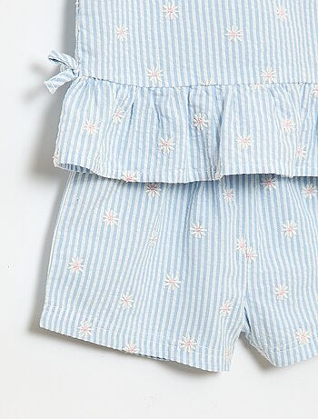 Completo blusa + shorts a quadretti vichy - 2 pezzi