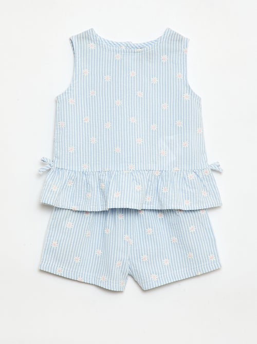 Completo blusa + shorts a quadretti vichy - 2 pezzi - Kiabi