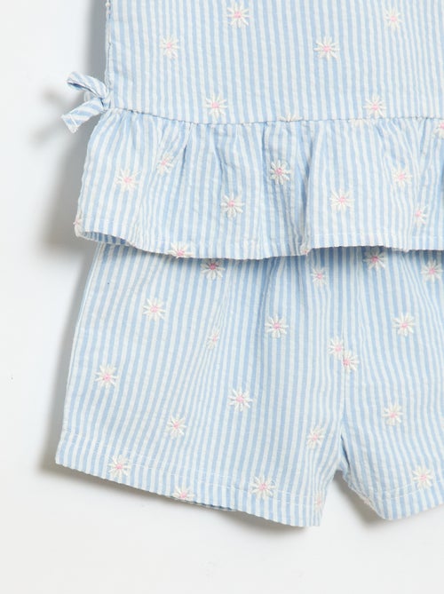 Completo blusa + shorts a quadretti vichy - 2 pezzi - Kiabi