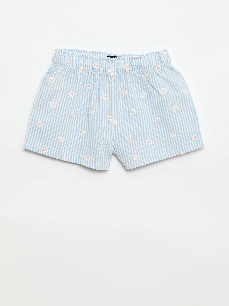 Completo blusa + shorts a quadretti vichy - 2 pezzi Blu - Kiabi