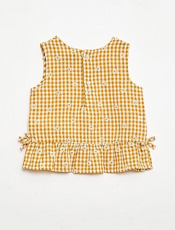 Completo blusa + shorts a quadretti vichy - 2 pezzi