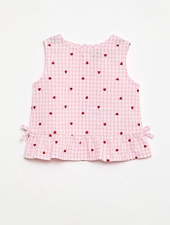 Completo blusa + shorts a quadretti vichy - 2 pezzi