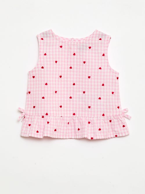 Completo blusa + shorts a quadretti vichy - 2 pezzi - Kiabi