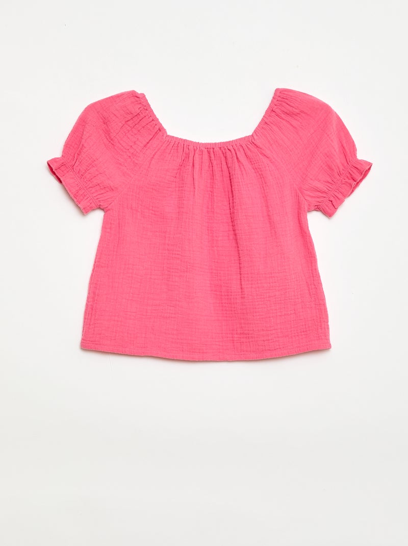 Completo blusa + shorts tinta unita - 2 pezzi Rosa - Kiabi