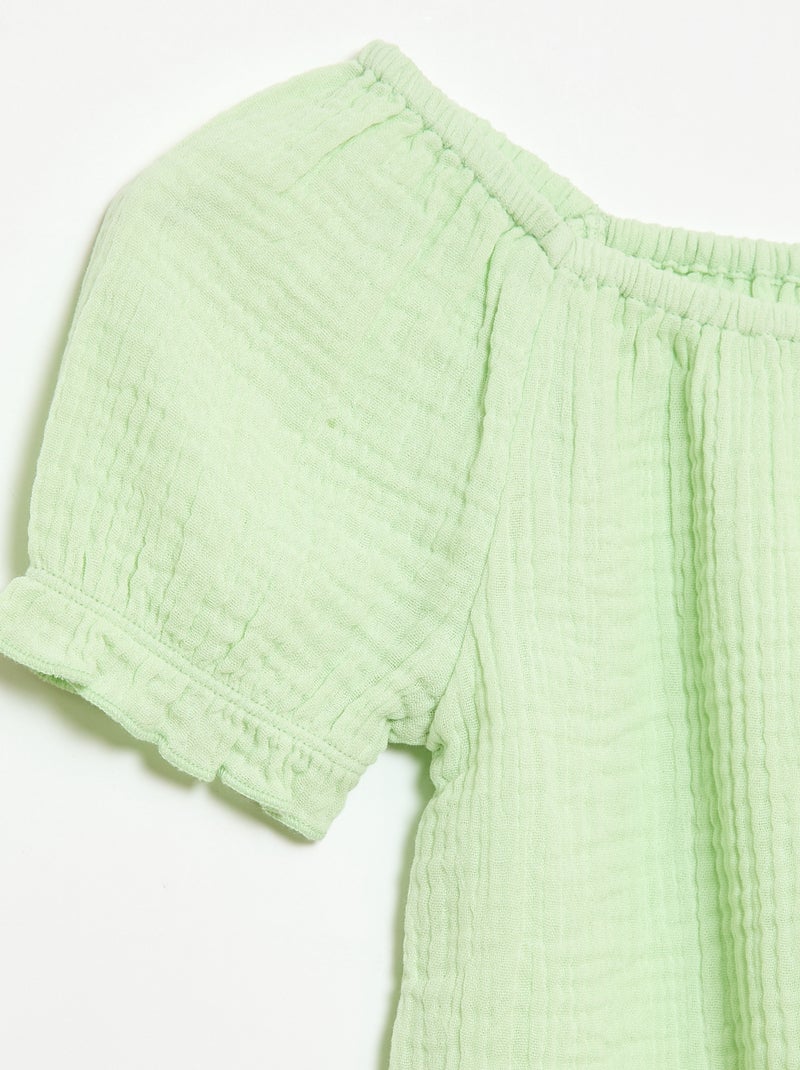 Completo blusa + shorts tinta unita - 2 pezzi Verde - Kiabi