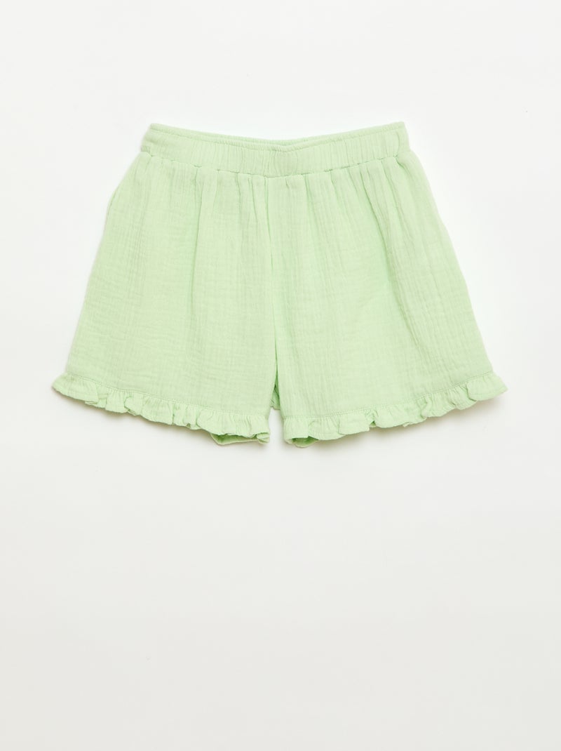 Completo blusa + shorts tinta unita - 2 pezzi Verde - Kiabi