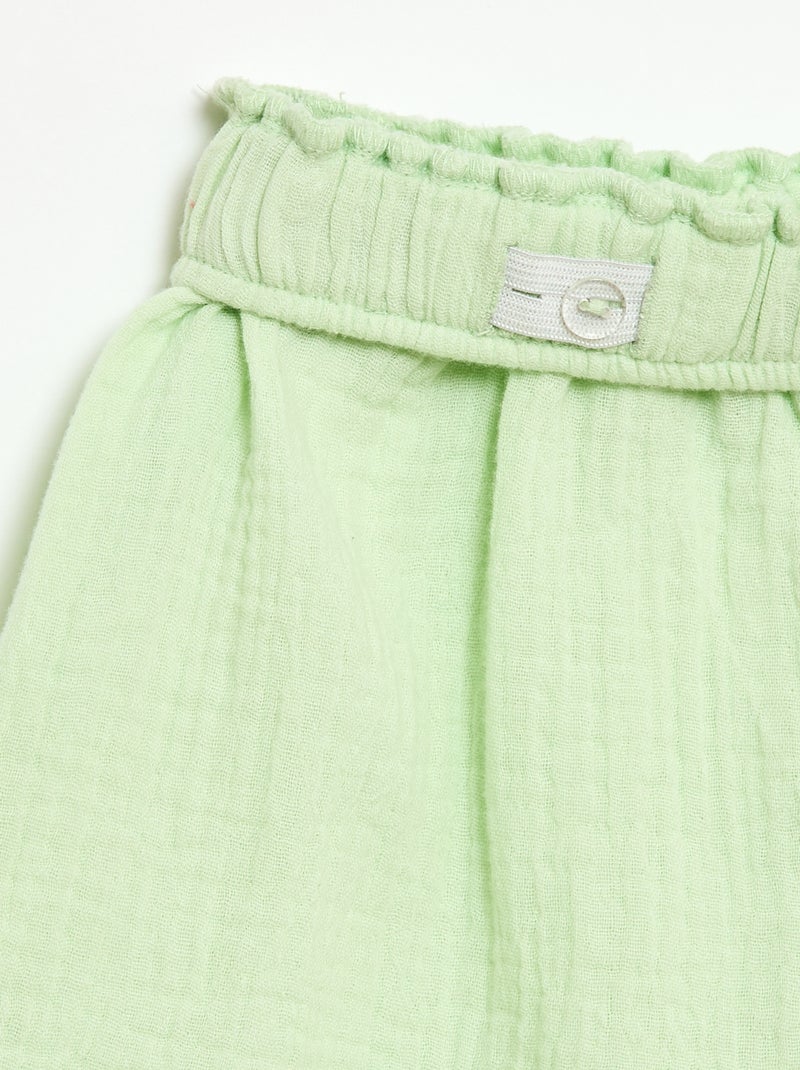 Completo blusa + shorts tinta unita - 2 pezzi Verde - Kiabi