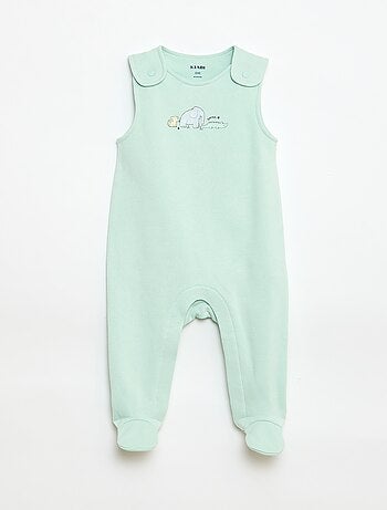 Completo body a maniche lunghe + salopette con piedini