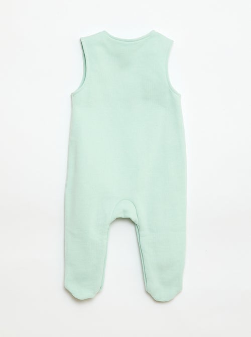 Completo body a maniche lunghe + salopette con piedini - Kiabi