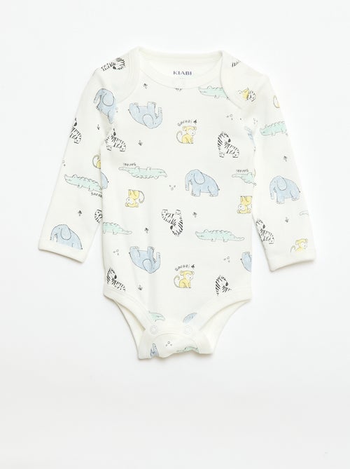 Completo body a maniche lunghe + salopette con piedini - Kiabi