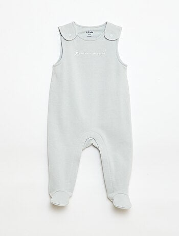 Completo body a maniche lunghe + salopette con piedini