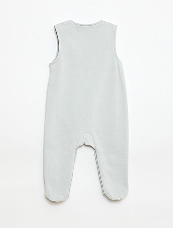 Completo body a maniche lunghe + salopette con piedini