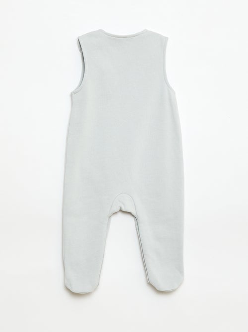 Completo body a maniche lunghe + salopette con piedini - Kiabi