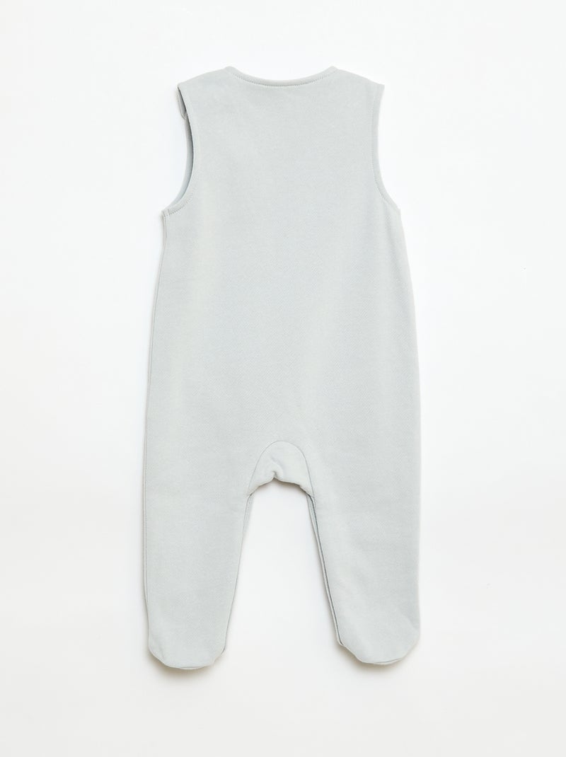 Completo body a maniche lunghe + salopette con piedini Bianco - Kiabi