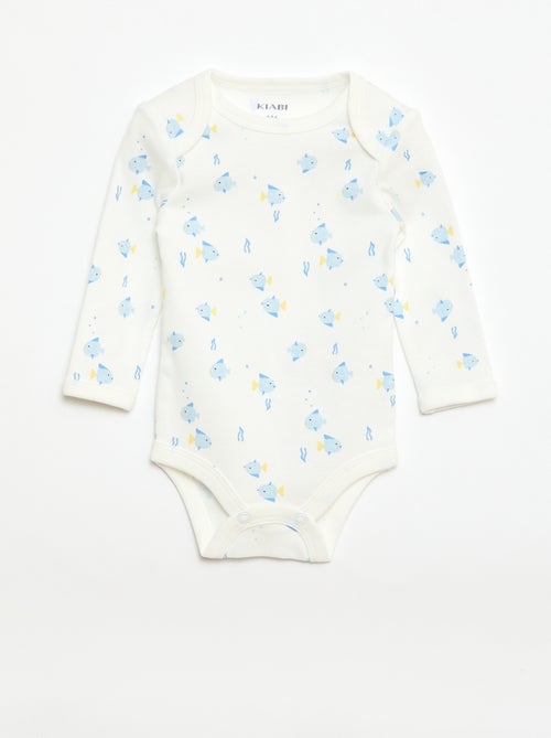 Completo body a maniche lunghe + salopette con piedini - Kiabi