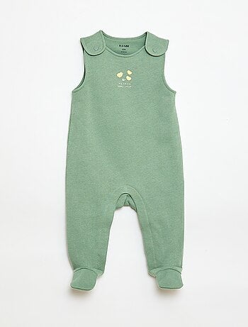 Completo body a maniche lunghe + salopette con piedini