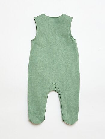 Completo body a maniche lunghe + salopette con piedini