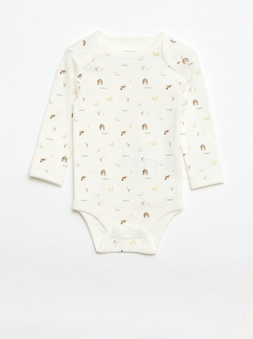 Completo body a maniche lunghe + salopette con piedini - Kiabi