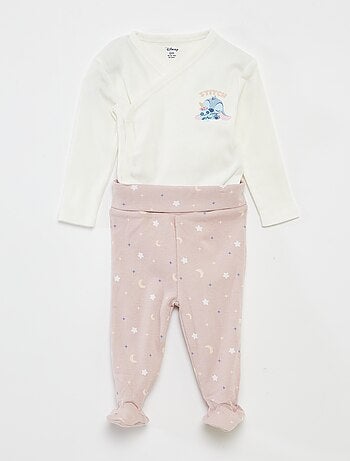 Completo body + leggings con piedini 'Stitch'