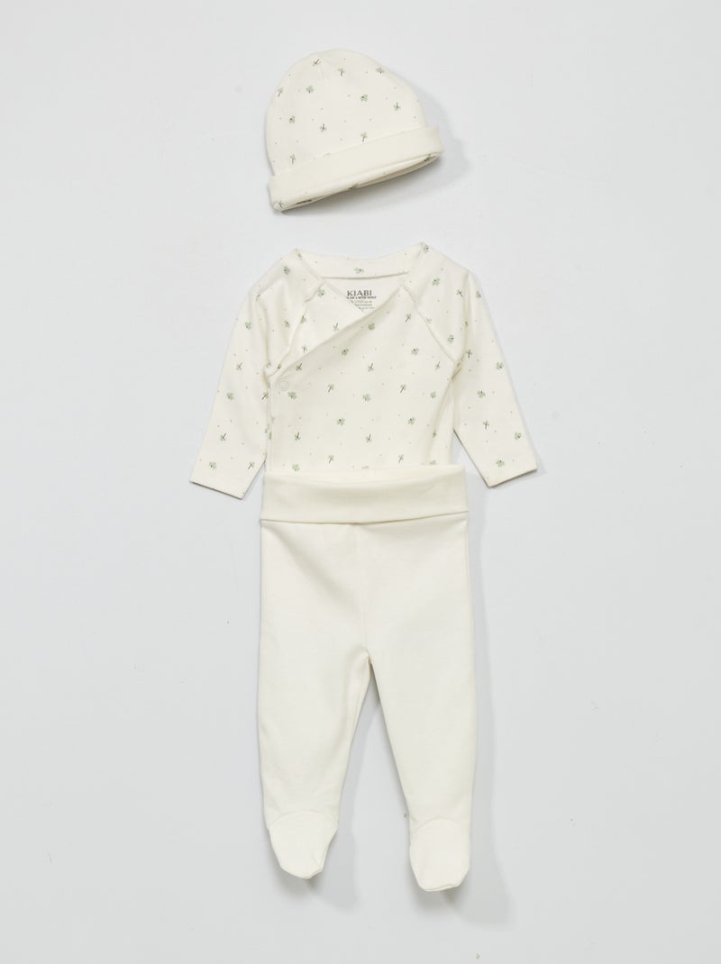 Completo body + leggings + cuffietta 3 pezzi BIANCO - Kiabi