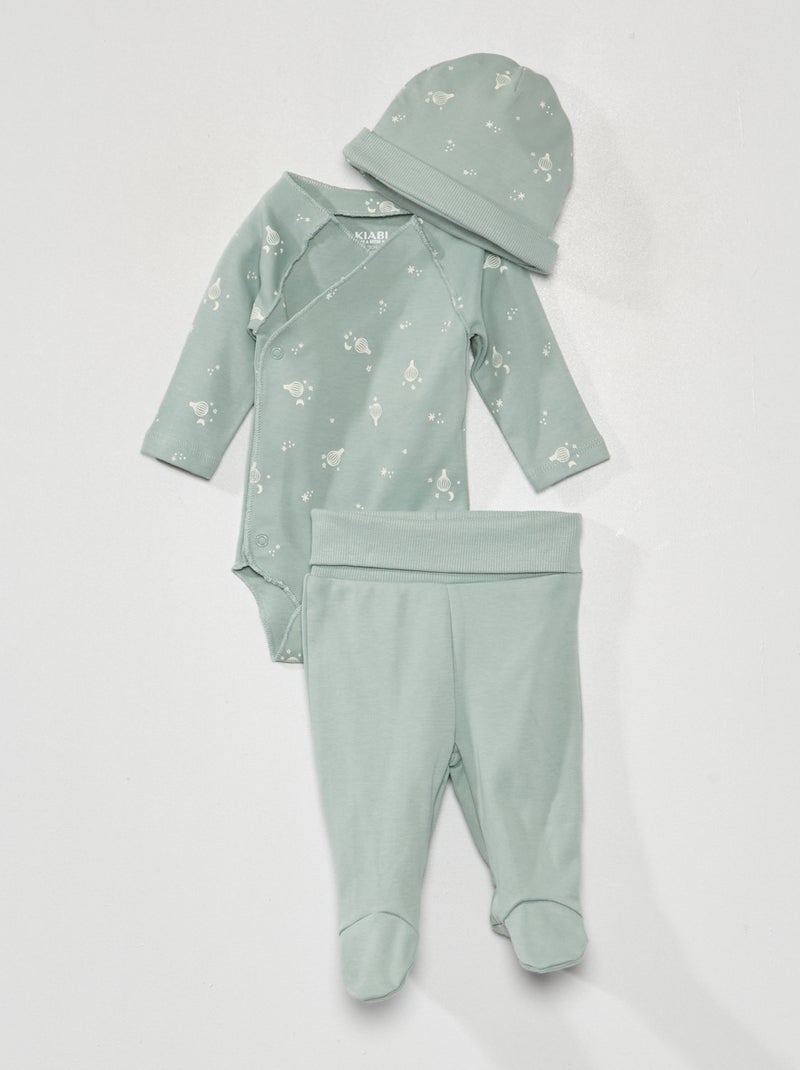 Completo body + leggings + cuffietta 3 pezzi BLU - Kiabi