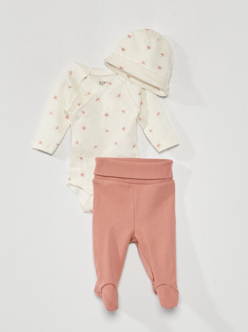 Completo body + leggings + cuffietta 3 pezzi ROSA - Kiabi