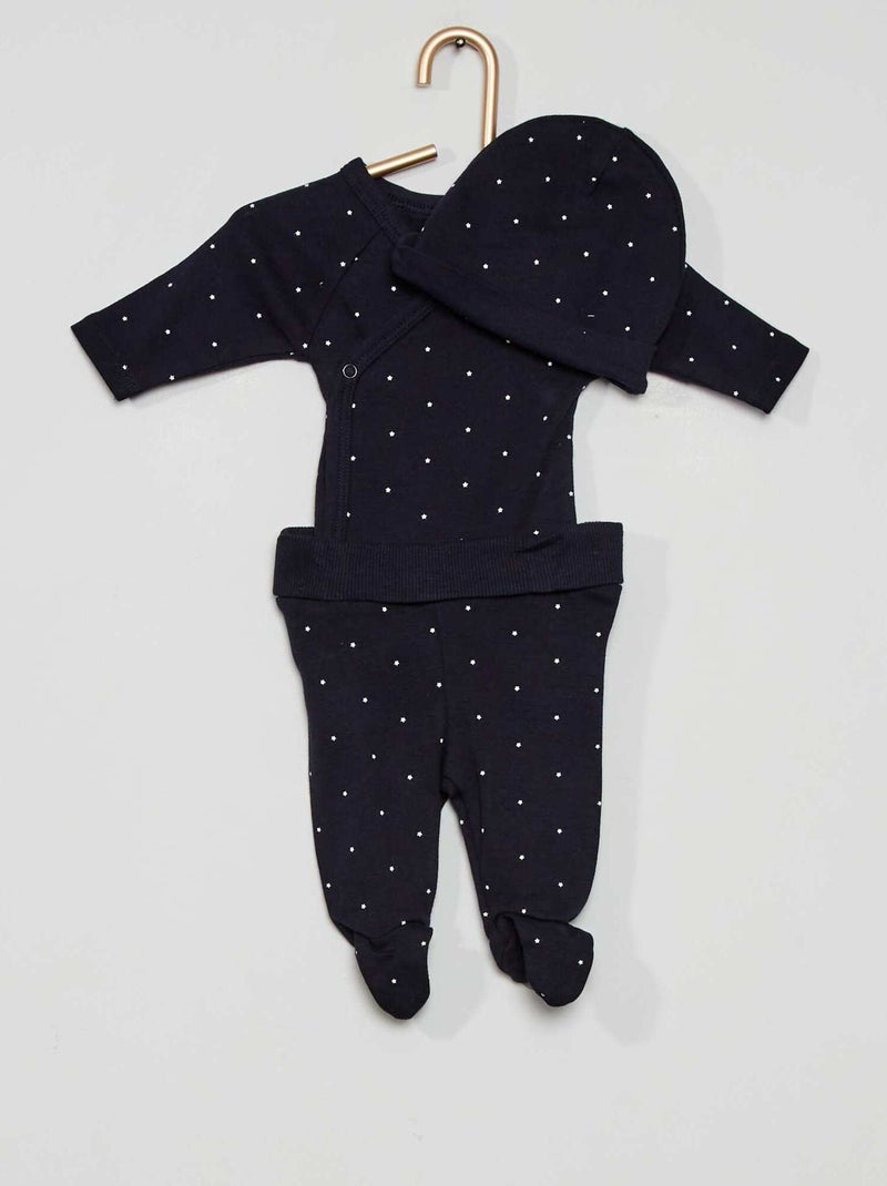 Completo body + leggings + cuffietta BLU - Kiabi