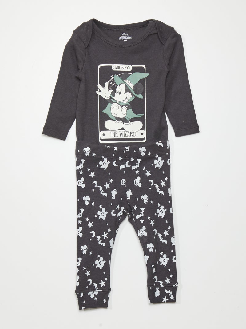 Completo body + leggings 'Topolino' - 2 pezzi - Halloween Nero Mickey - Kiabi