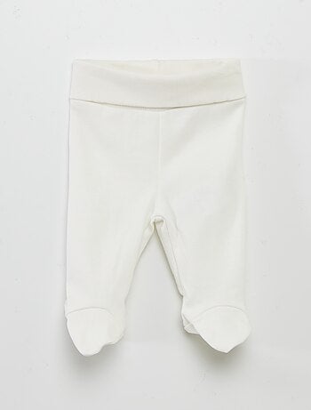 Completo body + pantaloni con piedini + cuffietta
