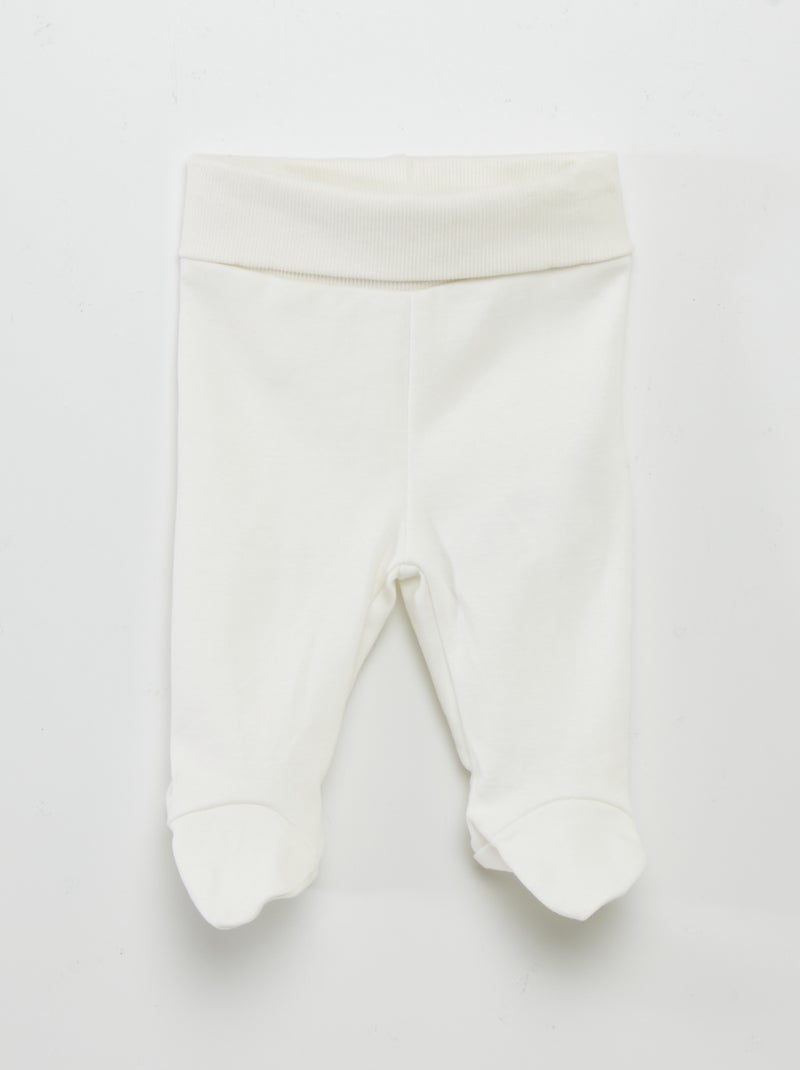 Completo body + pantaloni con piedini + cuffietta BIANCO - Kiabi