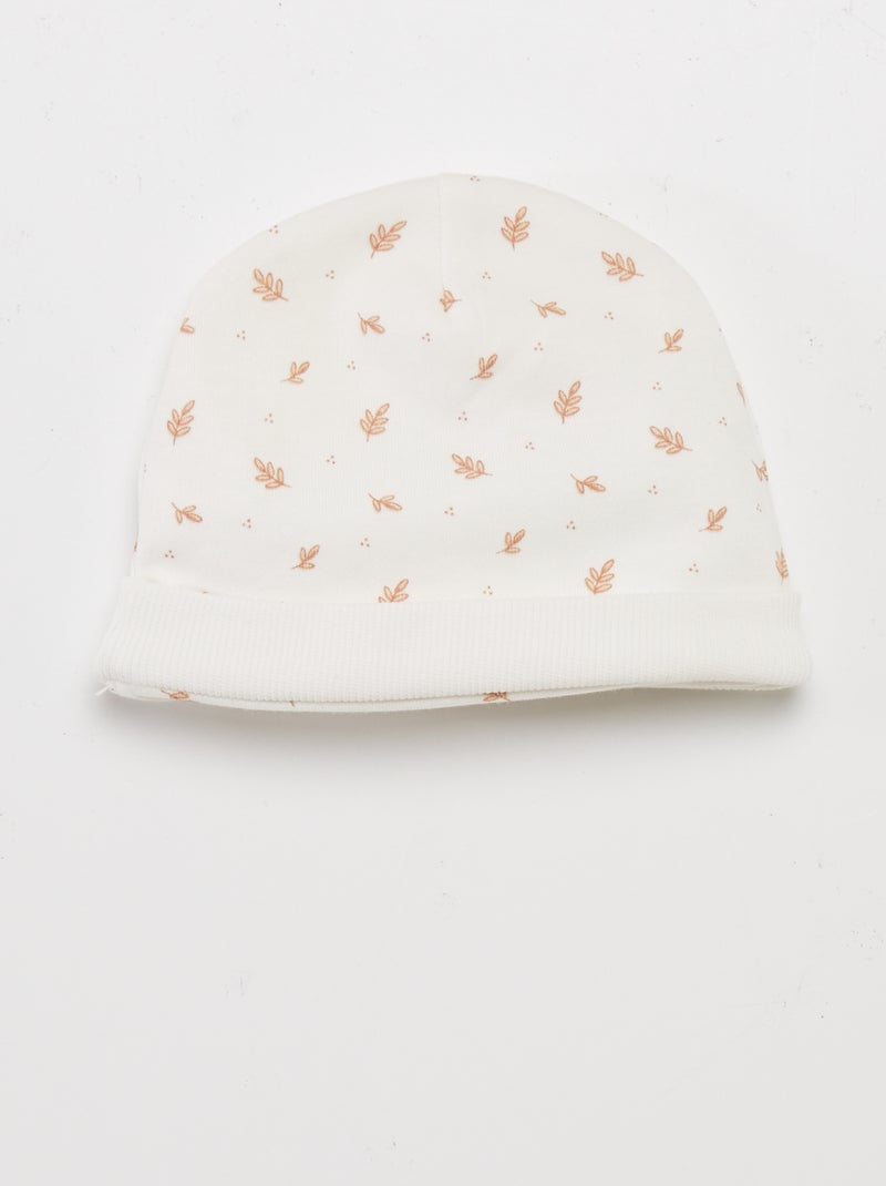 Completo body + pantaloni con piedini + cuffietta BIANCO - Kiabi