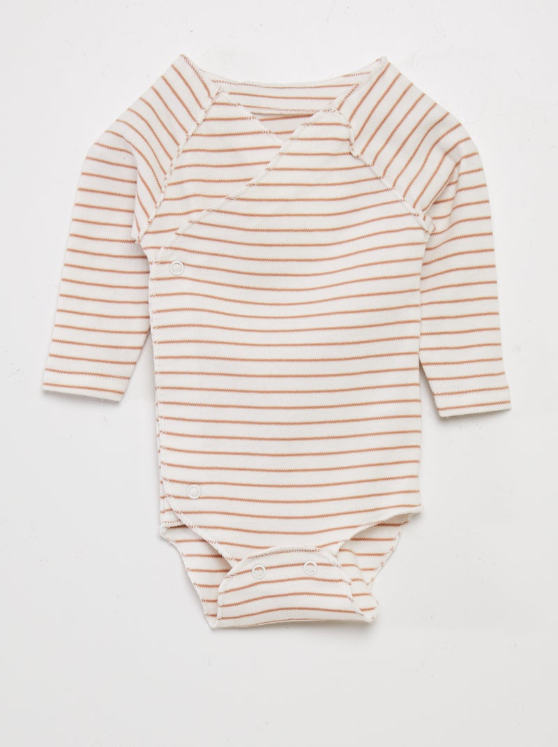 Completo body + pantaloni con piedini + cuffietta BIANCO - Kiabi