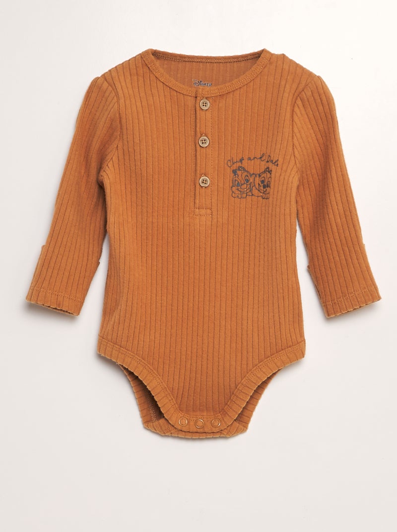 Completo body + salopette + berretto 'Cip & Ciop' - 3 pezzi BEIGE - Kiabi
