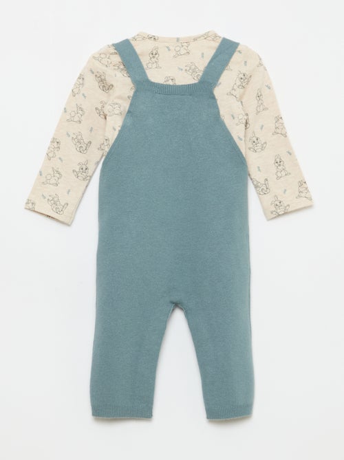 Completo body + salopette in maglia + berretto 'Disney' - 3 pezzi - Kiabi