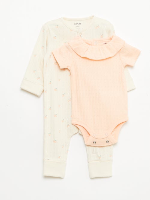 Completo body trasformabile + tutina in maglia a costine - Kiabi