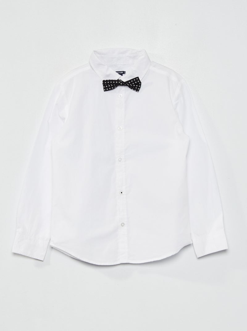 Completo camicia cotone + papillon BIANCO - Kiabi