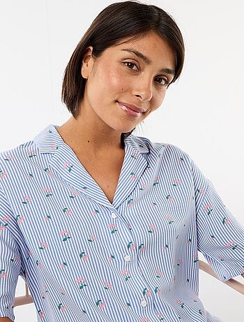 Completo camicia da notte a righe